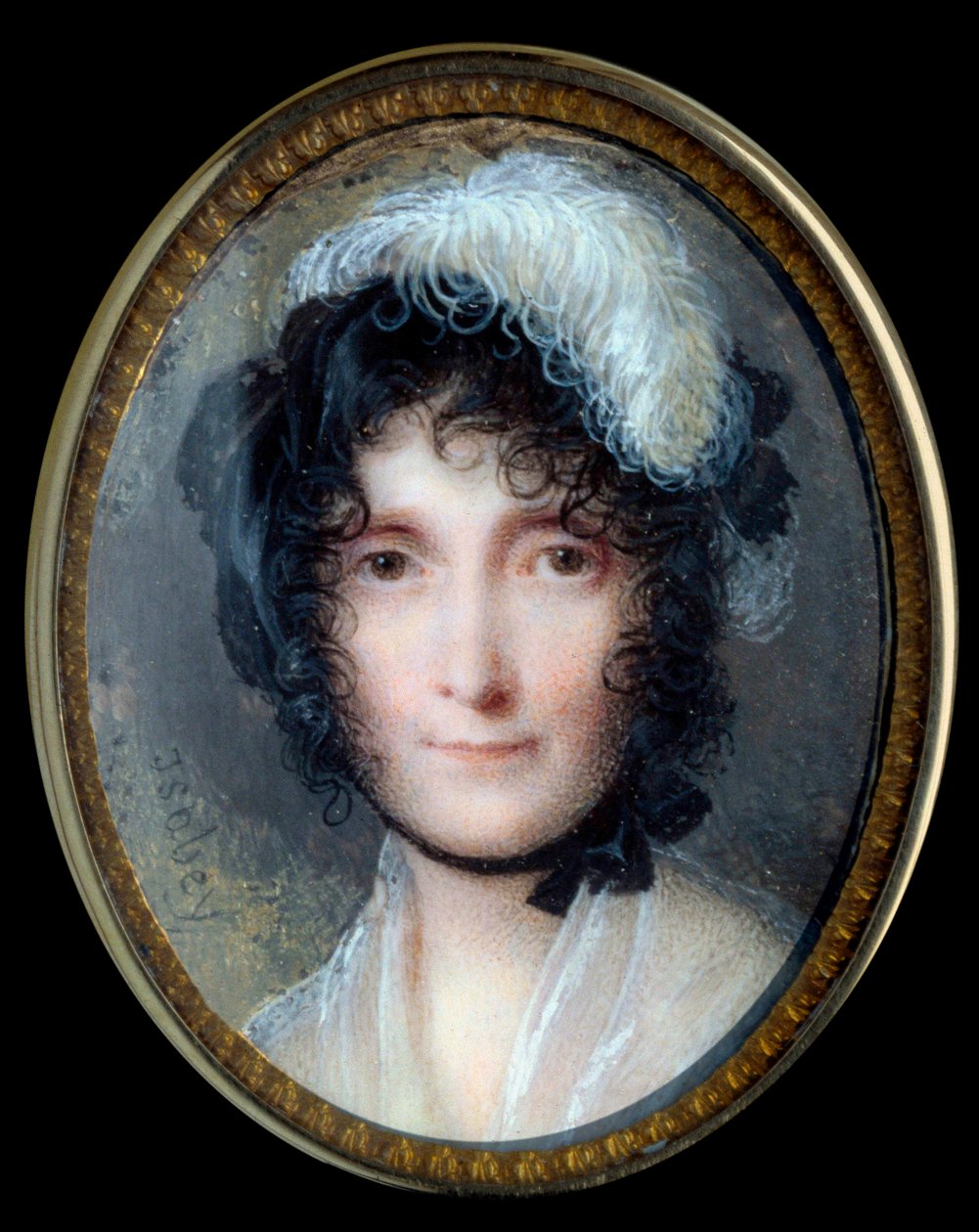Portrett av Laetitia Bonaparte (Letizia Maria Ramolino) (1750-1836), mor til Napoleon Bonaparte Miniatyrmaleri på elfenben av Jean Baptiste Isabey (1767-1855) 1800-talls søn. 0,37x0,29 m - Portrett av Laetitia Bonaparte (Maria Letizia Ramolino) (1750- av Jean Baptiste Isabey
