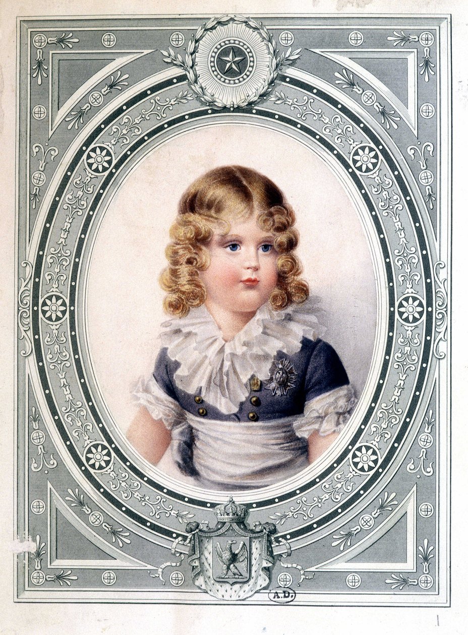 Portrett av kongen av Roma (Napoleon II), sønn av keiser Napoleon I (1769-1821) - av Isabey, tidlig på 1800-tallet. av Jean-Baptiste Isabey