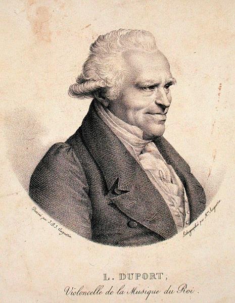 Jean-Louis Duport (1749-1819) gravert av Madame Augustin (litho) av Jean Baptiste Jacques (after) Augustin