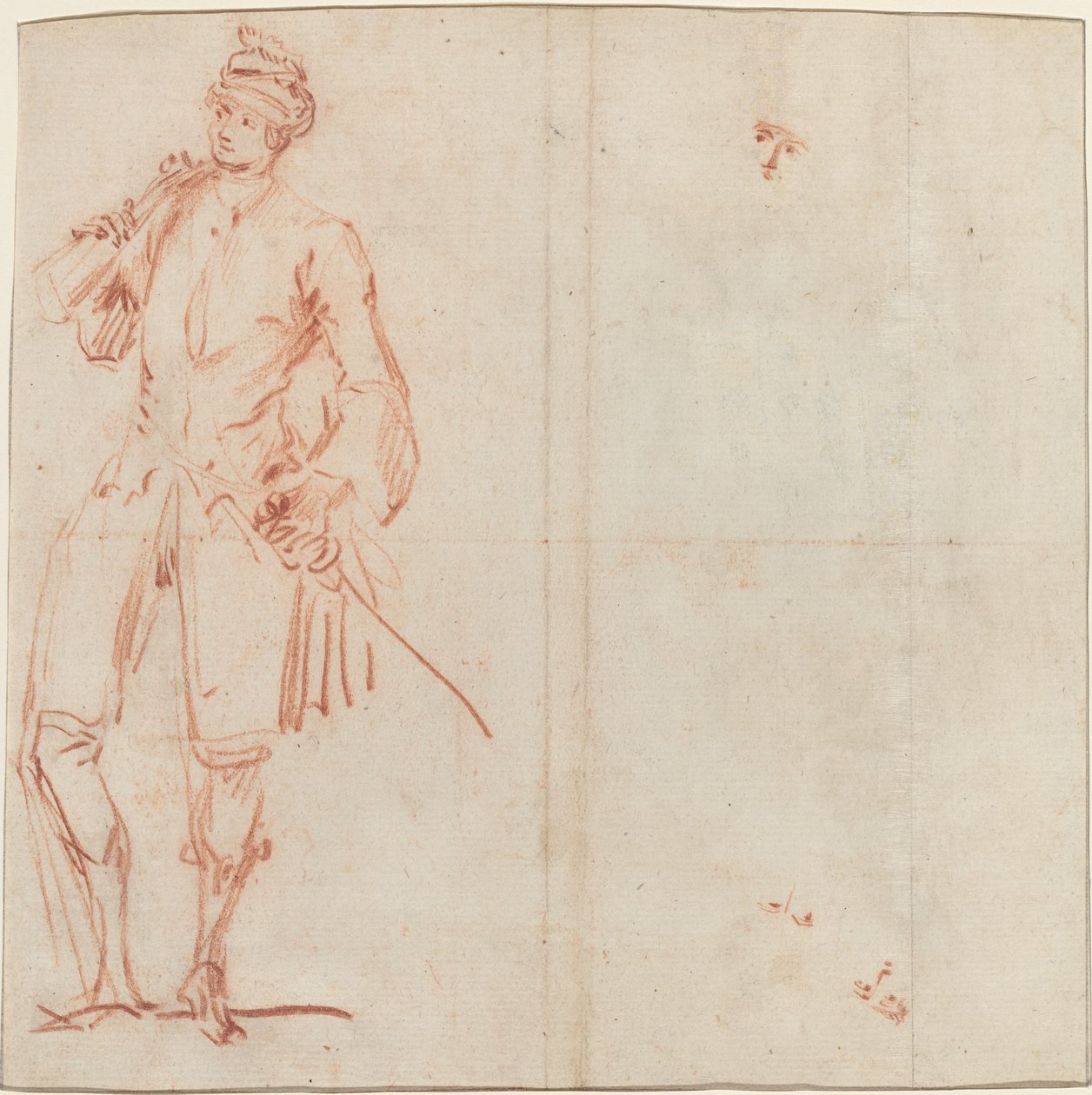 En komisk skuespiller kledd som en gentleman [recto] av Jean Baptiste Joseph Pater
