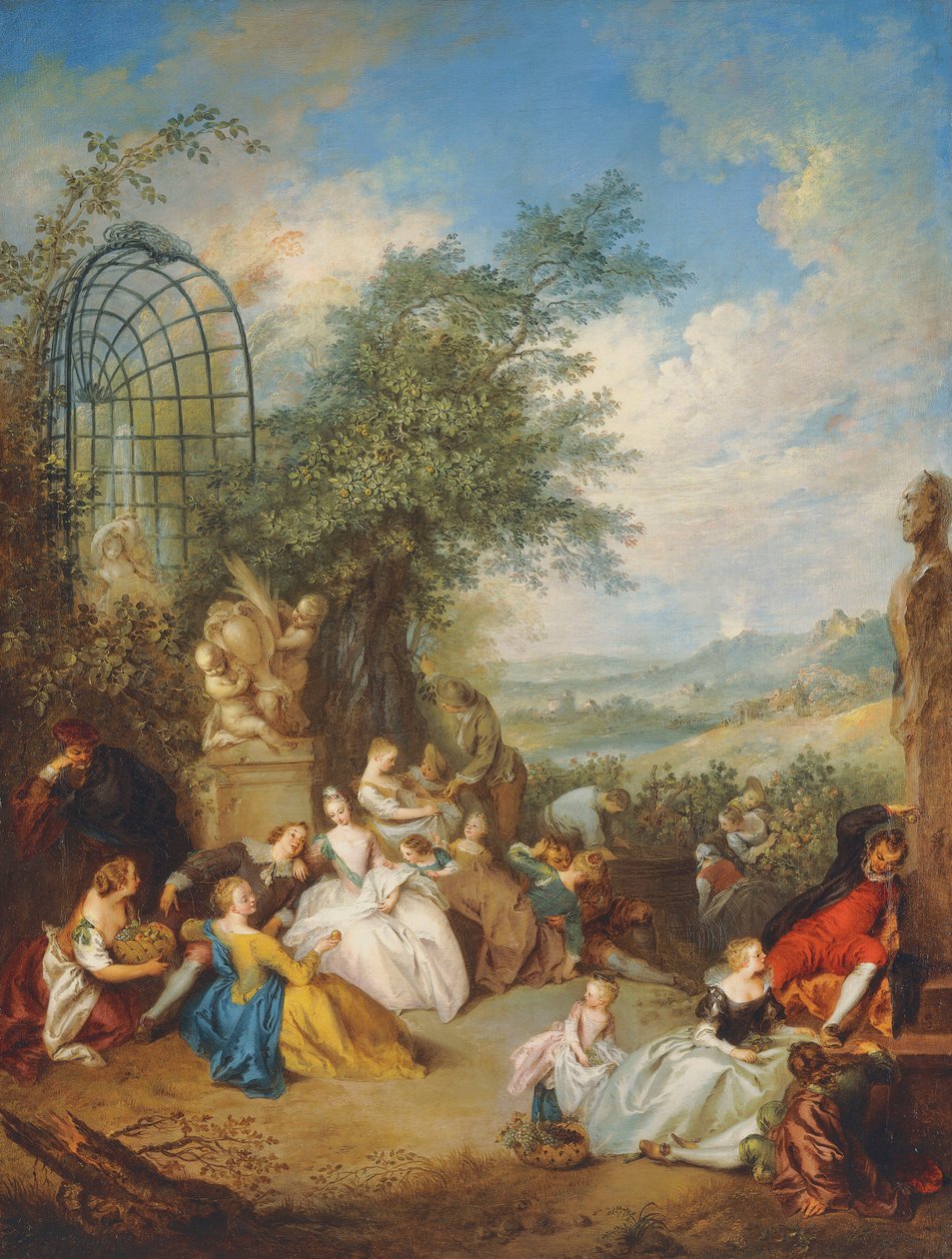 En fete Champetre under druehøsten, av Jean Baptiste Joseph Pater