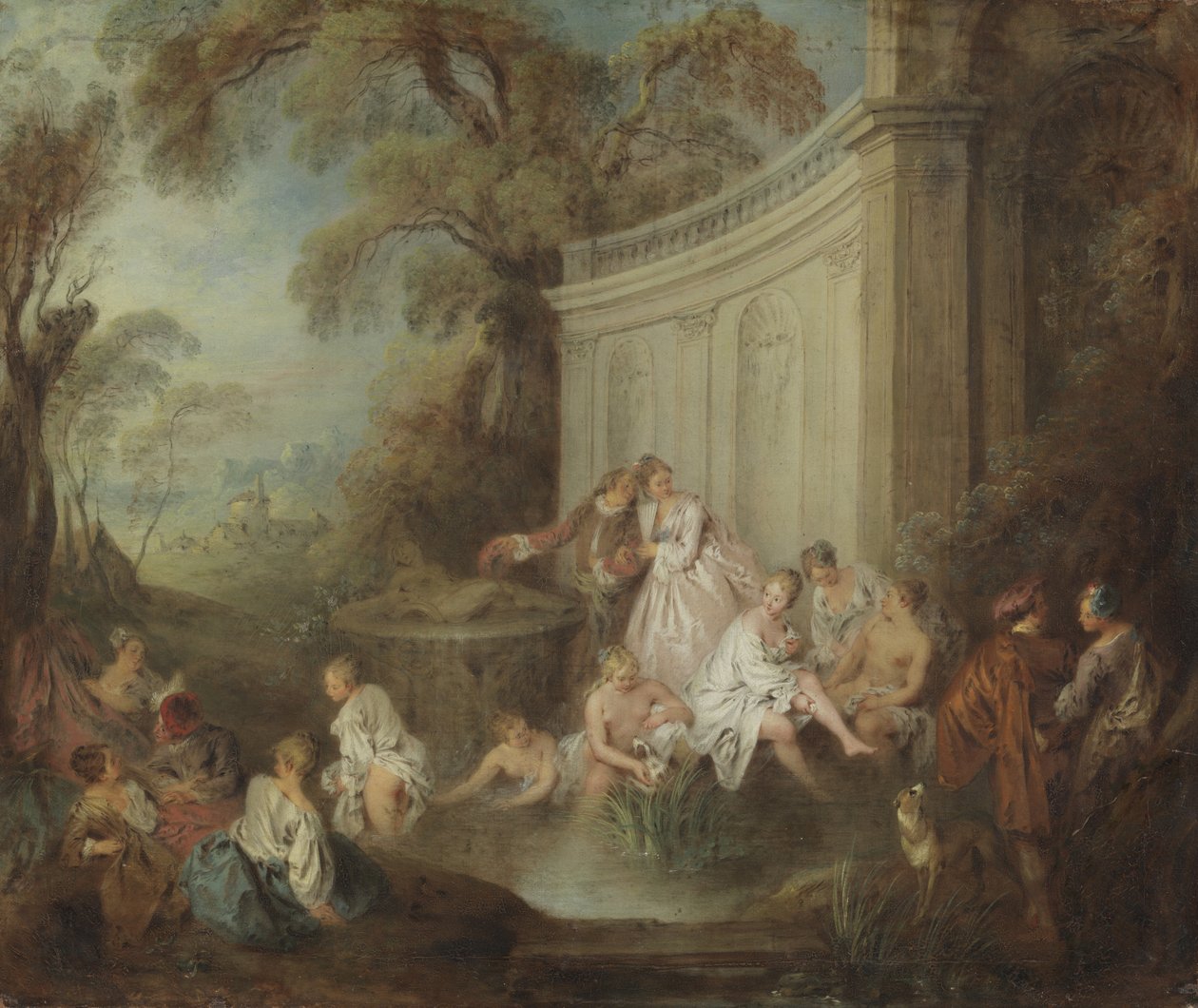 Badende i en park av Jean Baptiste Joseph Pater