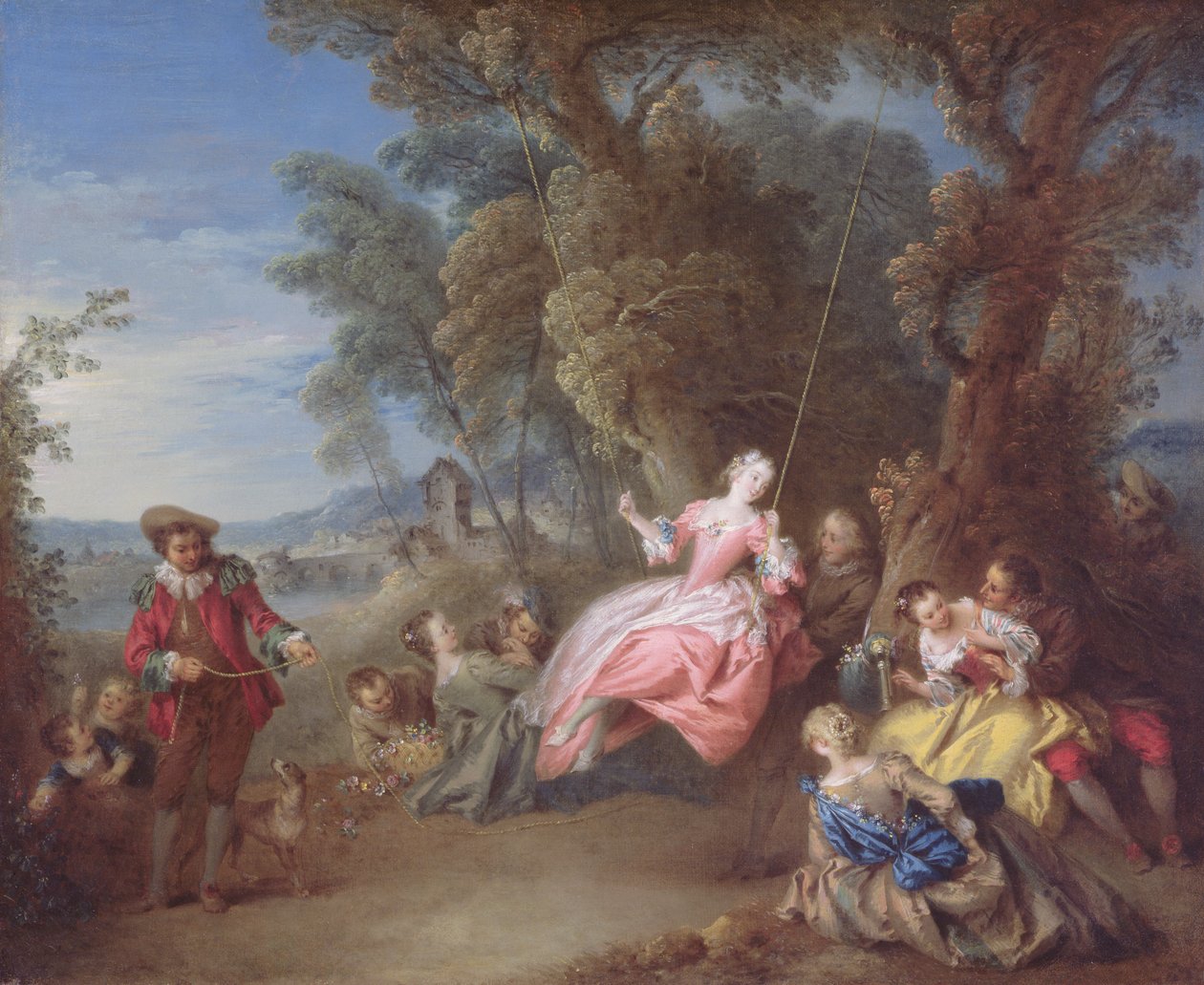 The Swing (olje på lerret) av Jean Baptiste Joseph Pater