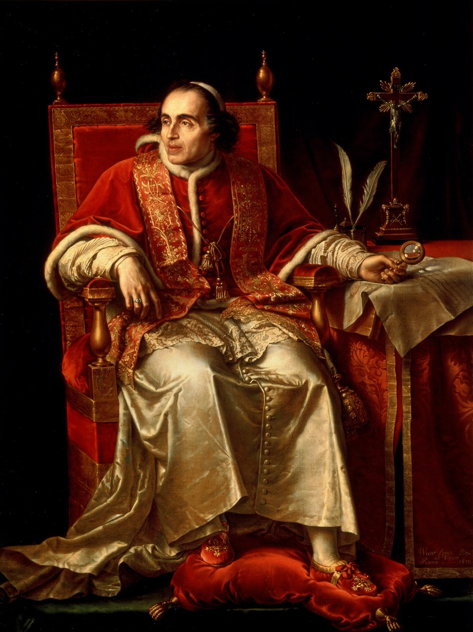 Portrett av pave Pius VII, 1817 av Jean Baptiste Joseph Wicar