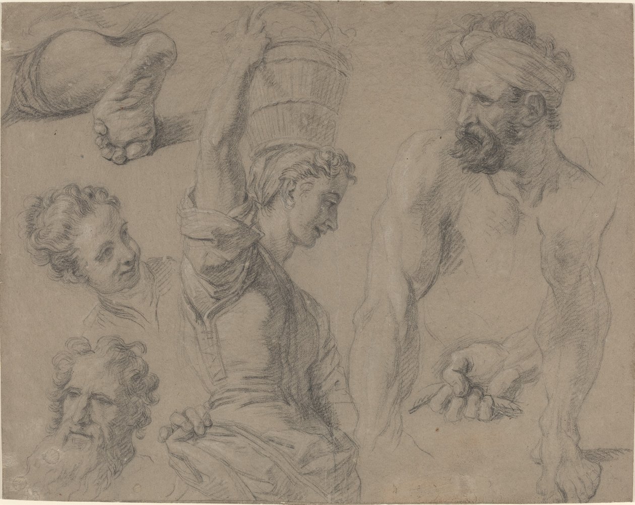 Studie for Miraculous Draft of Fishes (?) av Jean Baptiste Jouvenet