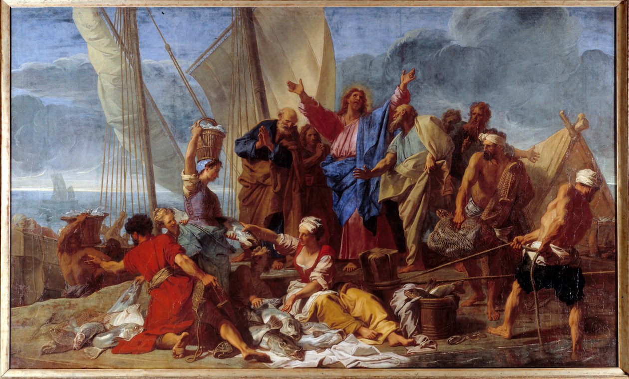 Den mirakuløse synden Jesus gjenoppstod forteller apostelen det beste stedet å synde. Maleri av Jean Jouvenet (1644-1717) 1706 søn. 3,92x6,64 m av Jean Baptiste Jouvenet