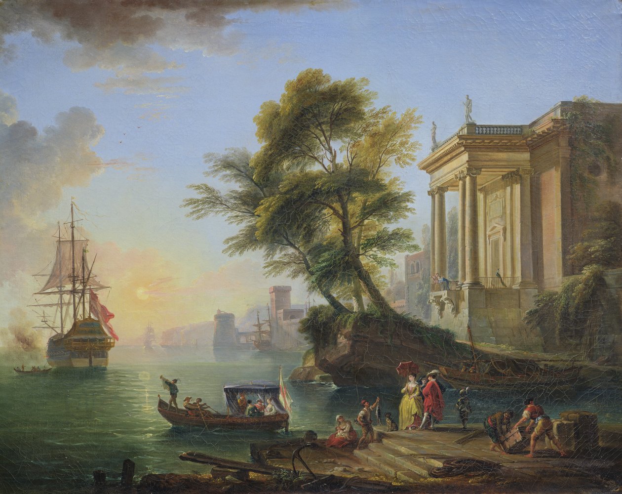 Marina, solnedgang av Jean Baptiste Lallemand