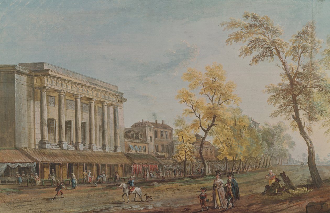 The Theatre des Italians av Jean Baptiste Lallemand