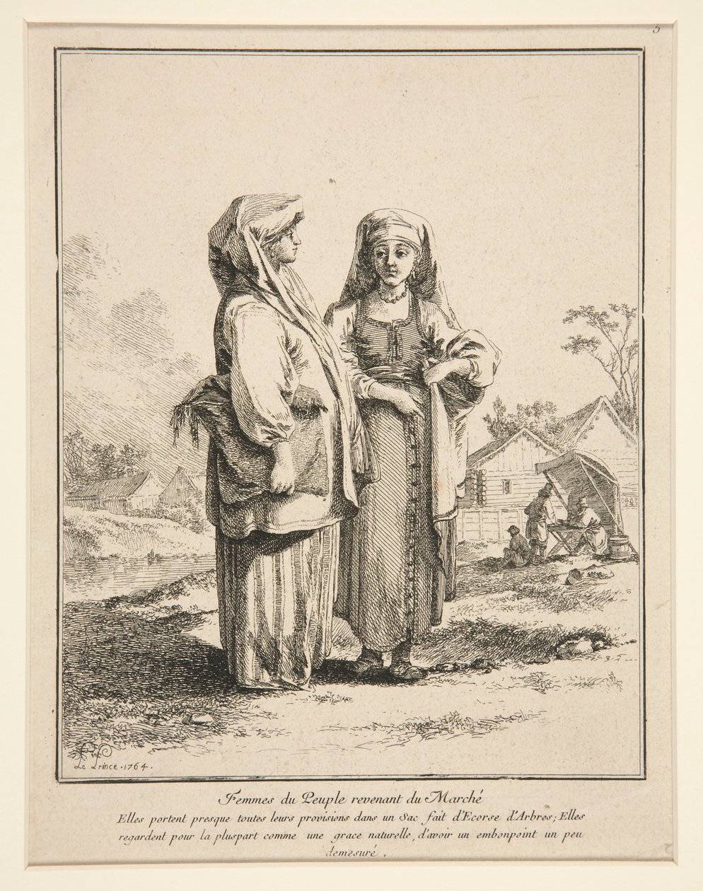 Femmes du Peuple Revenant du March? (Kvinner av folket som vender tilbake fra markedet) av Jean Baptiste Le Prince