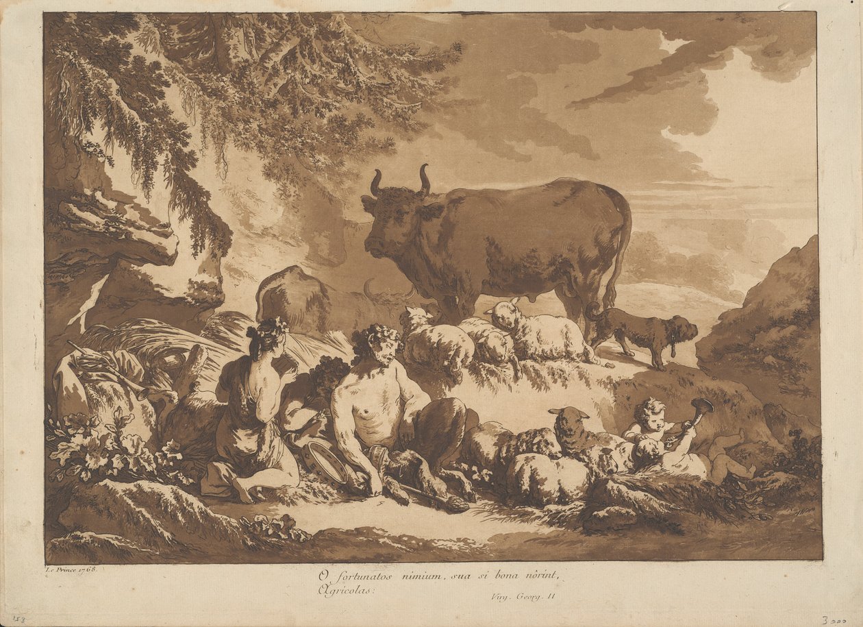 O Hvor ekstremt lykkelige kunne bønder være, hvis de bare ville telle velsignelsene sine av Jean Baptiste Le Prince