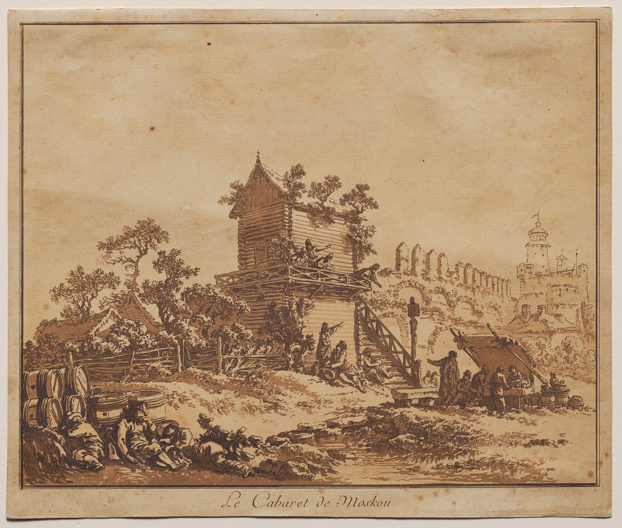 Moscow Tavern (Le Cabaret de Moscow) av Jean Baptiste Le Prince