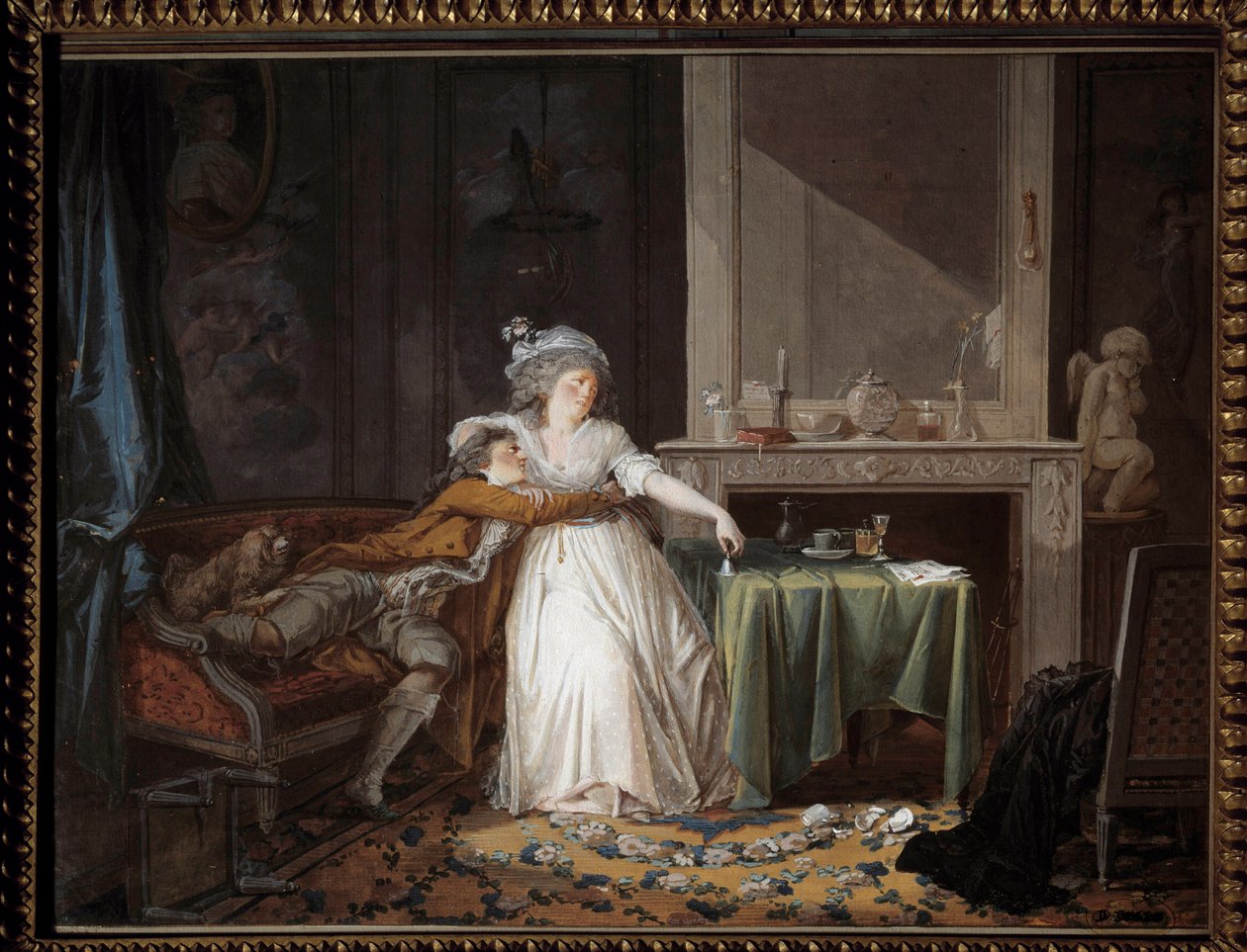 Den knuste koppen. Maleri av Jean Baptiste Mallet (1759-1835) av Jean Baptiste Mallet