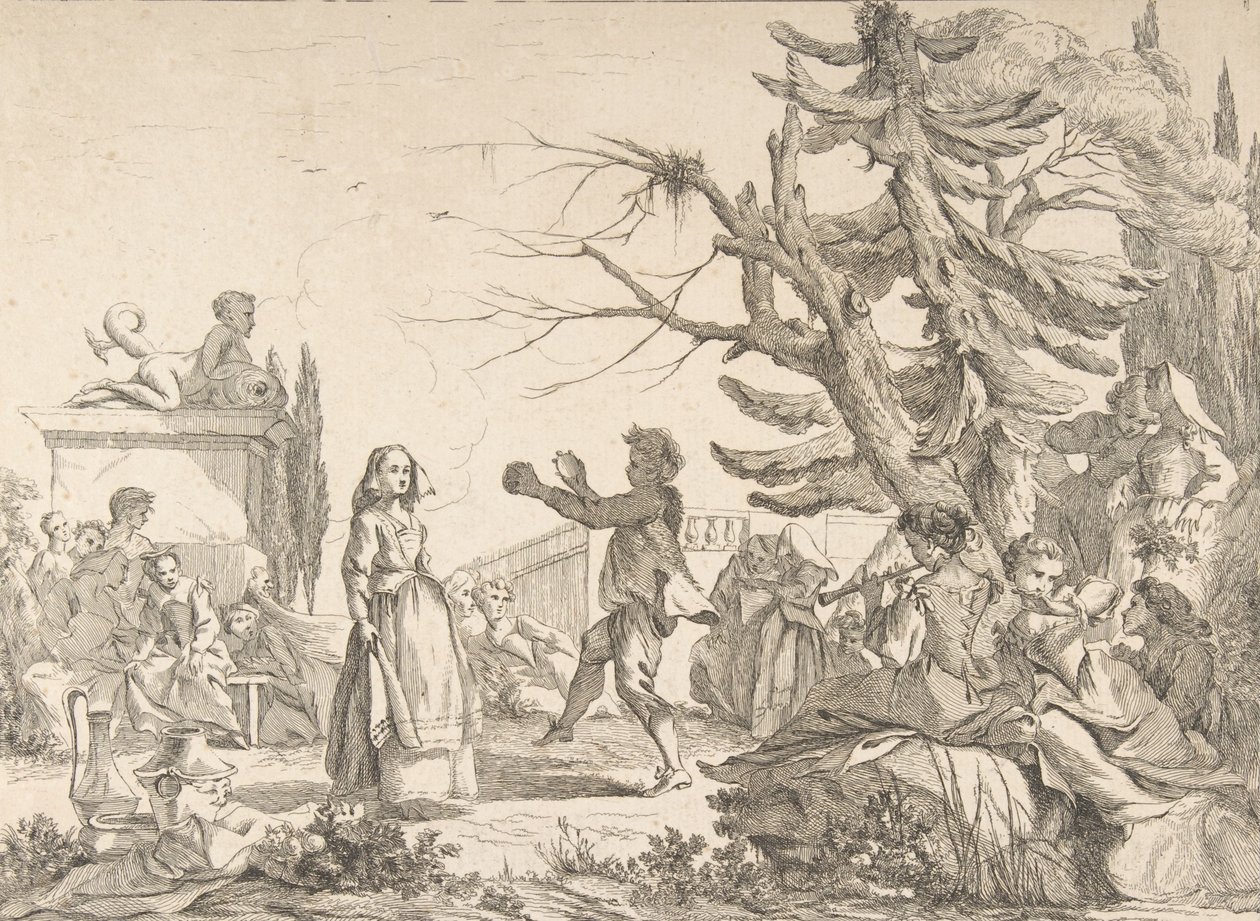 Impromptu Dance The Improvised Ball, 1742. av Jean Baptiste Marie Pierre