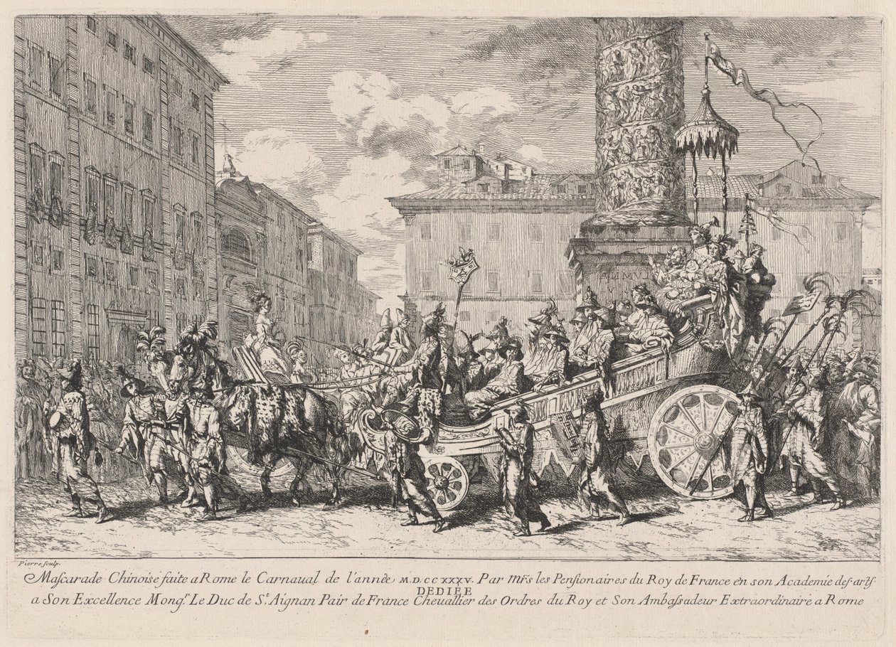 Kinesisk maskerade laget i Roma (kinesisk maskerade) av Jean Baptiste Marie Pierre