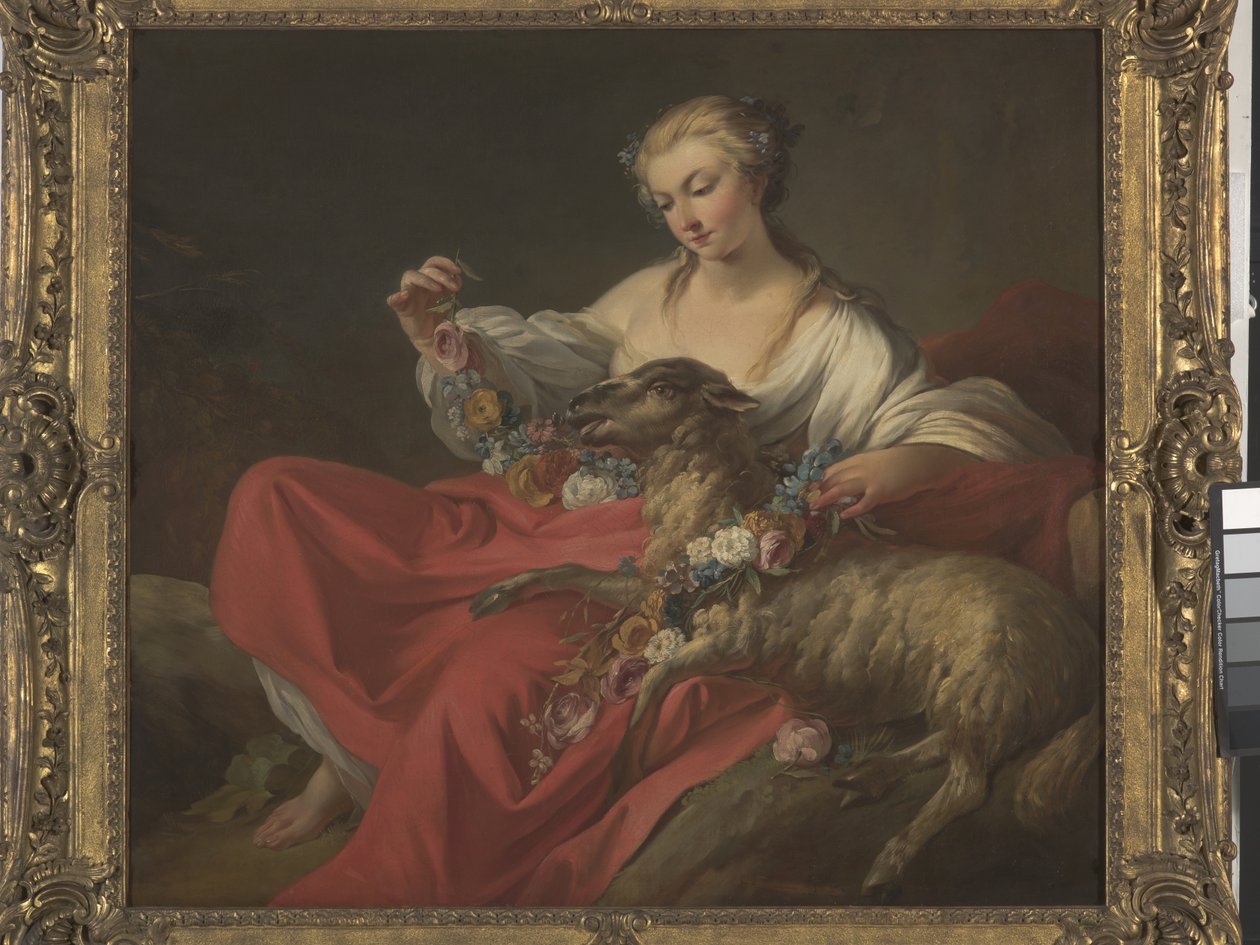 Favorittlammet (Le Mouton Favori) (olje på lerret) av Jean Baptiste Marie Pierre