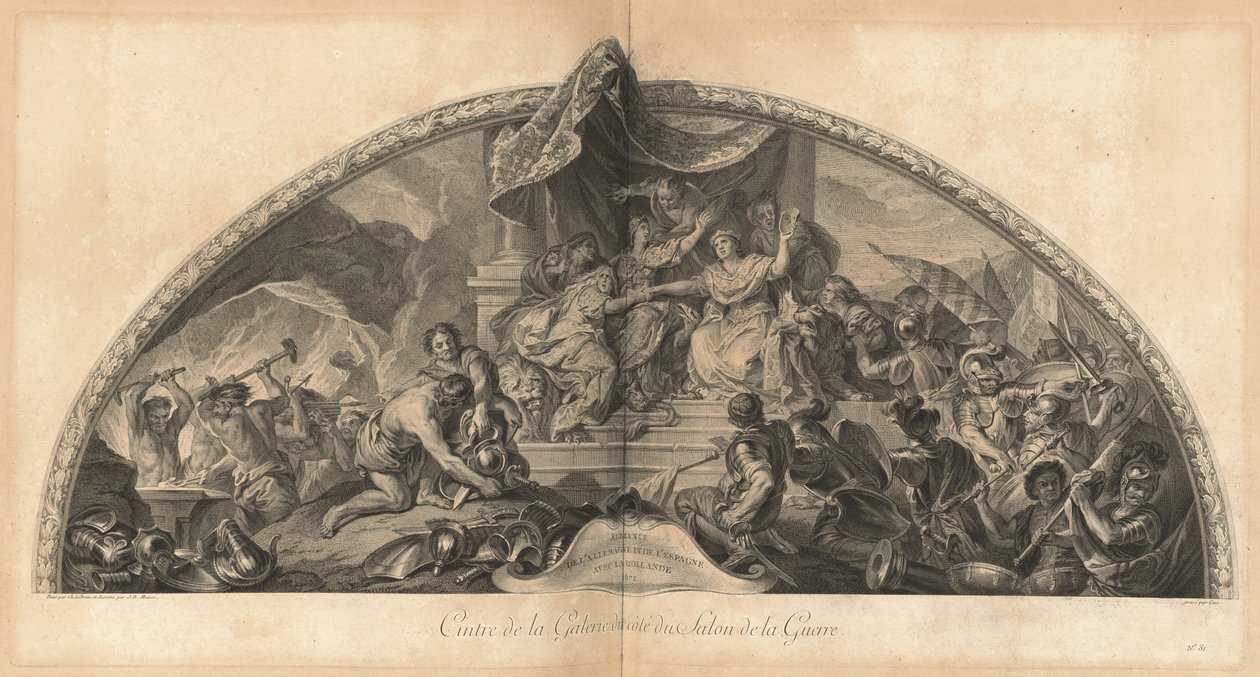 Allianse av Tyskland og Spania med Holland 1672 Gallerihenger ved siden av Salon of War (Alliance of Germany and Spain with Holland 1672, Center of the Gallery next to the Salon of War) [pl. 31] av Jean Baptiste Masse