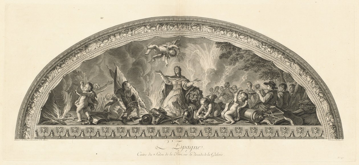 Spania Hanger av Salon of Peace på Arcade of the Gallery (Spania, Center of Salon of Peace i galleriets Arcade) [pl. 47] av Jean Baptiste Masse