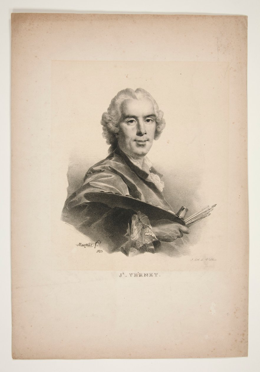 Portrett av Joseph Vernet av Jean Baptiste Mauzaisse
