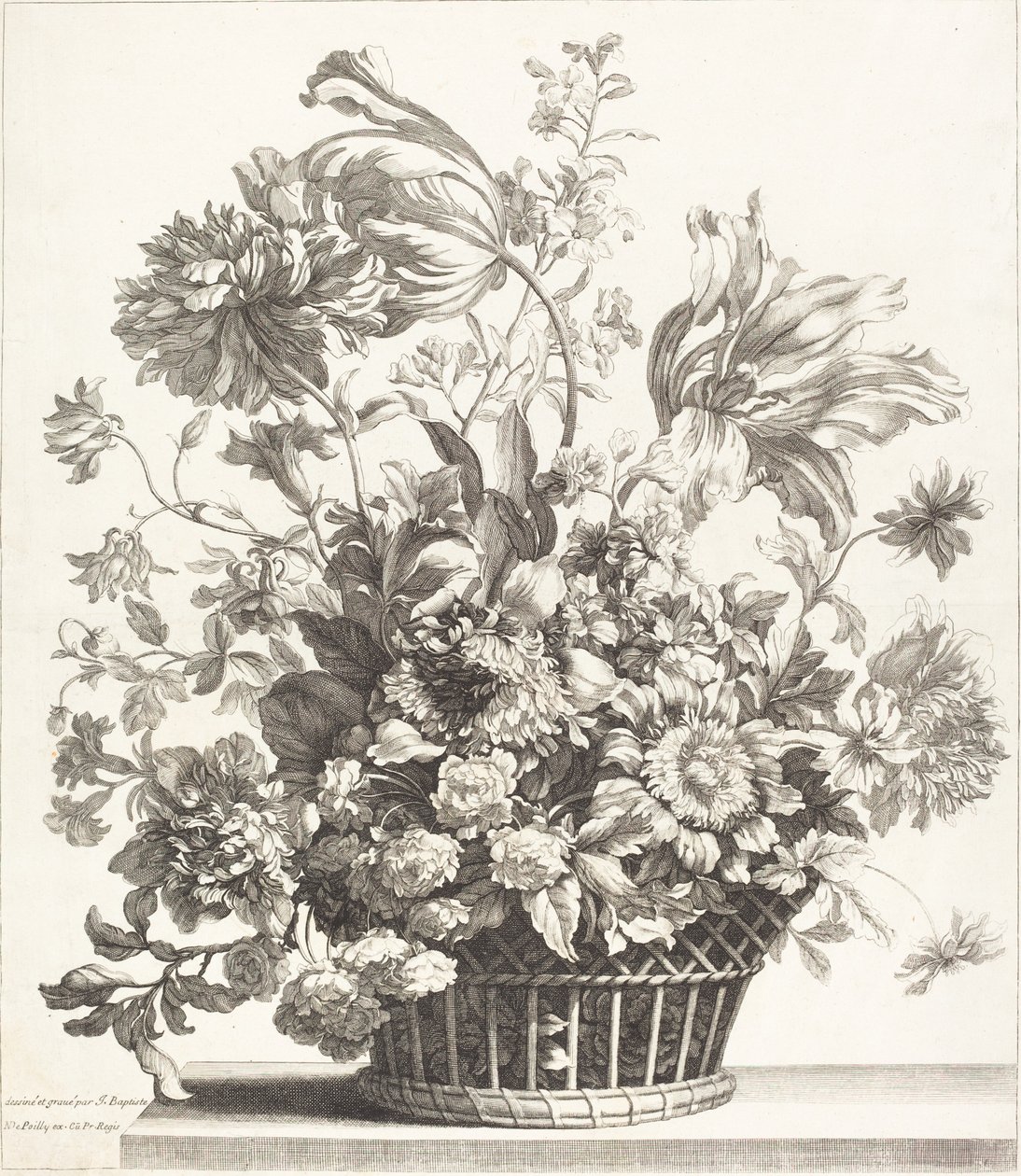 En kurv med vårblomster av Jean Baptiste Monnoyer