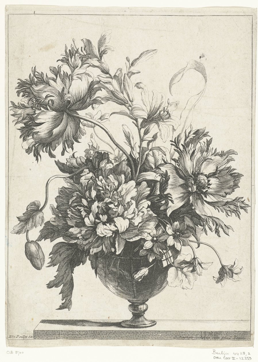 Glassvase med blomster Vaser med blomster (serietittel) av Jean Baptiste Monnoyer