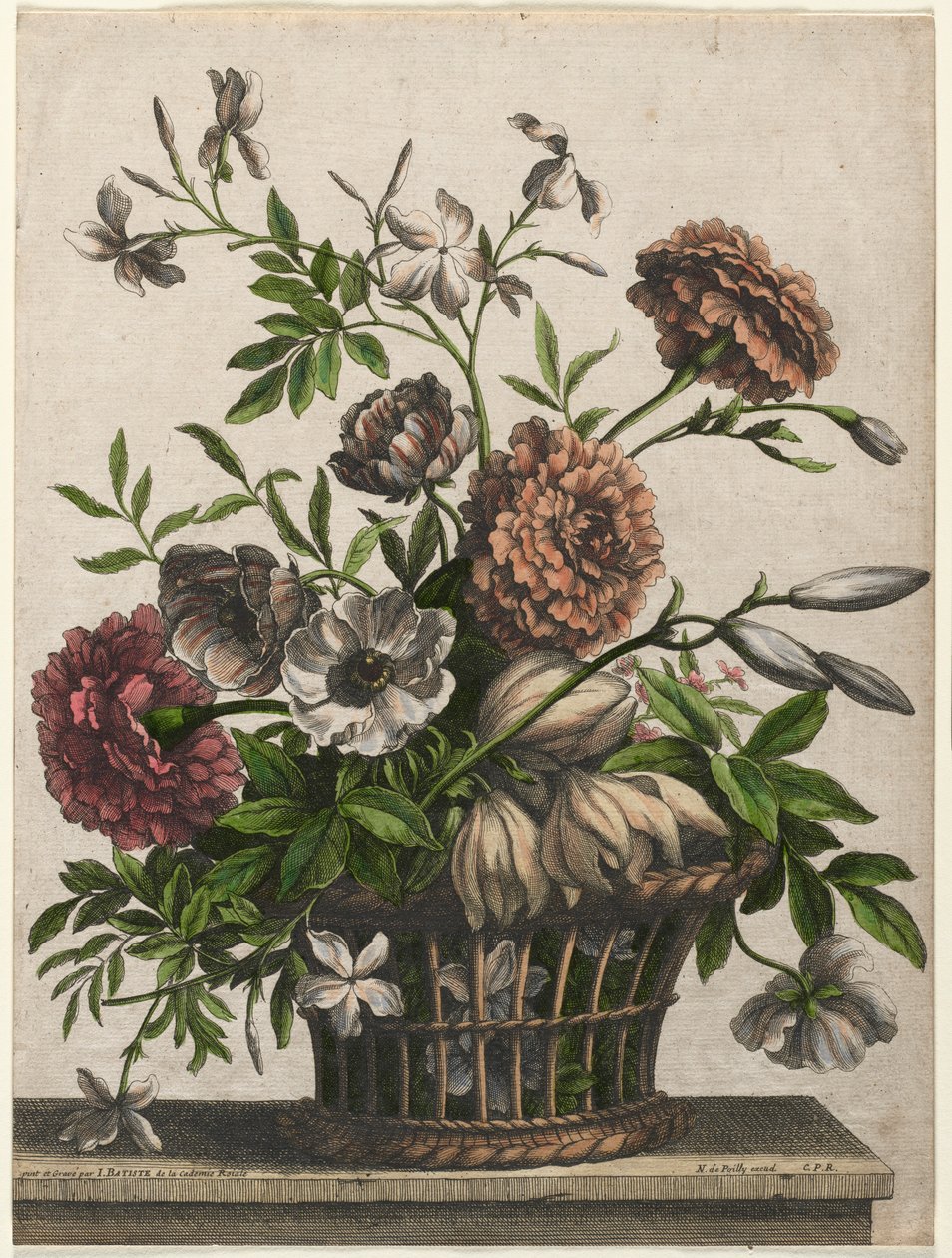 Ringblomster, singel Anemone, Jasmine.... av Jean Baptiste Monnoyer I