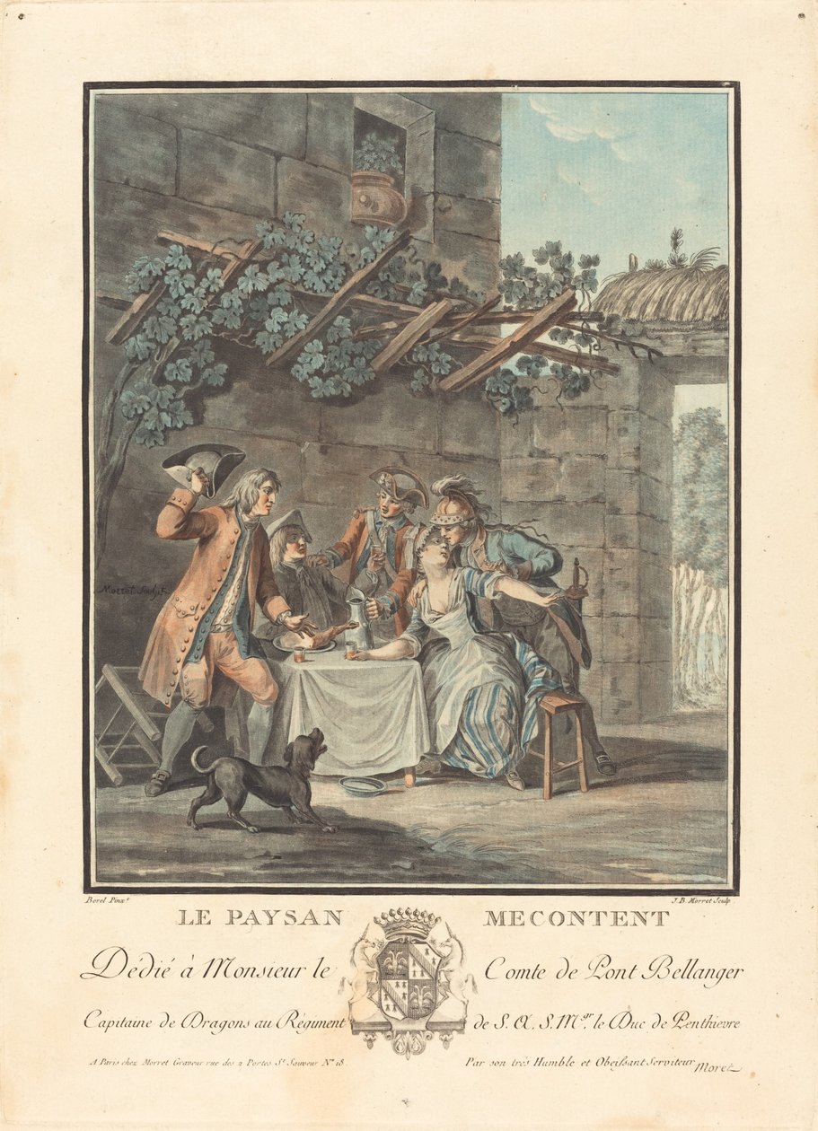 Den misfornøyde bonden av Jean Baptiste Morret after Antoine Borel