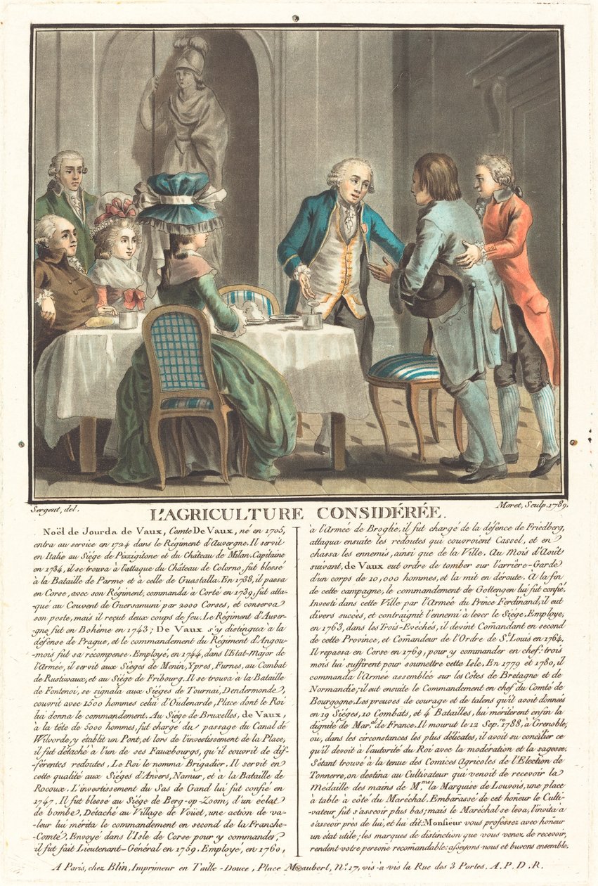 Landbruk vurdert, Comte de Veaux av Jean Baptiste Morret after Antoine François Sergent