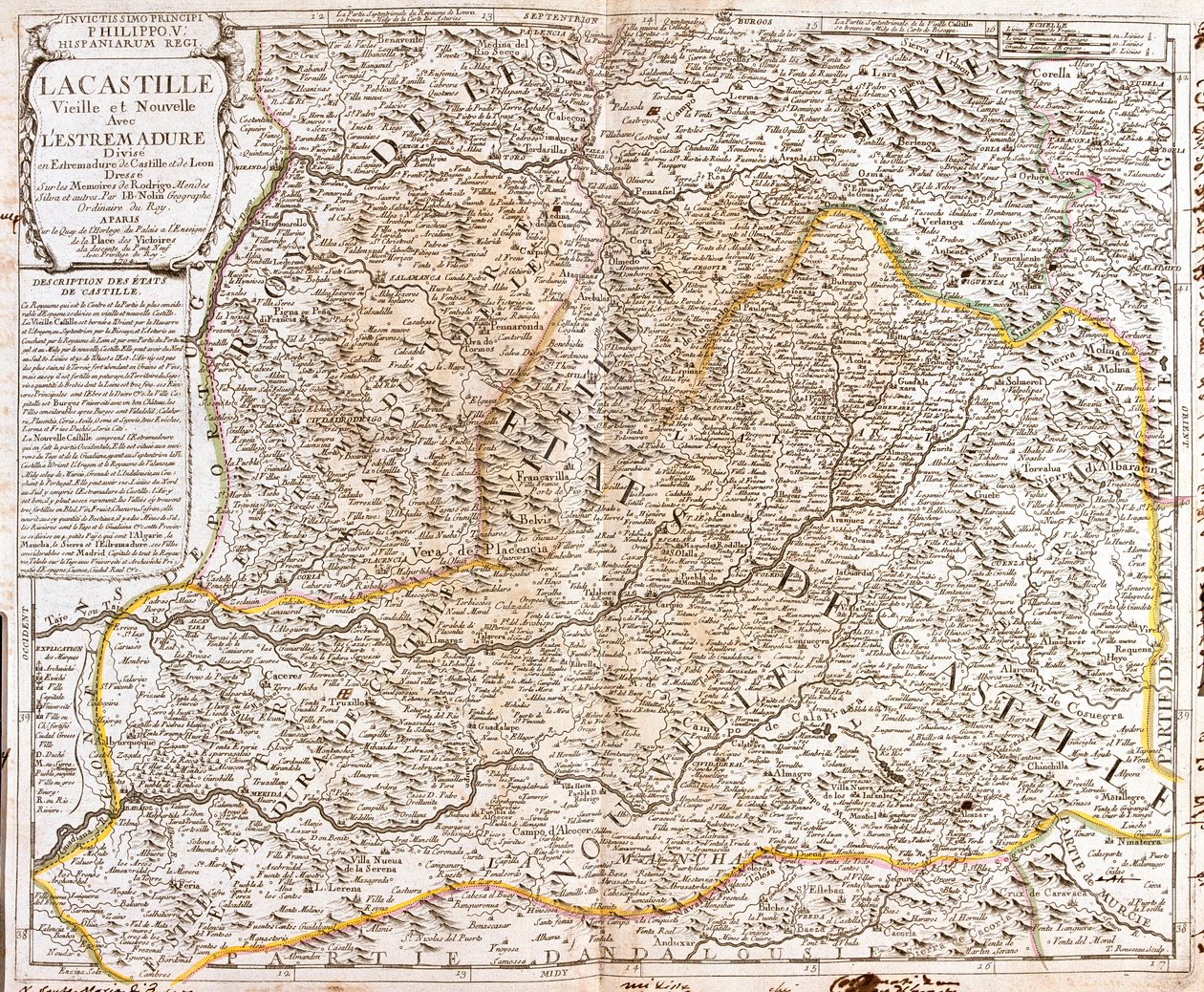 Kart over Castilla (Spania) (Gravering av Jean Baptiste Nolin