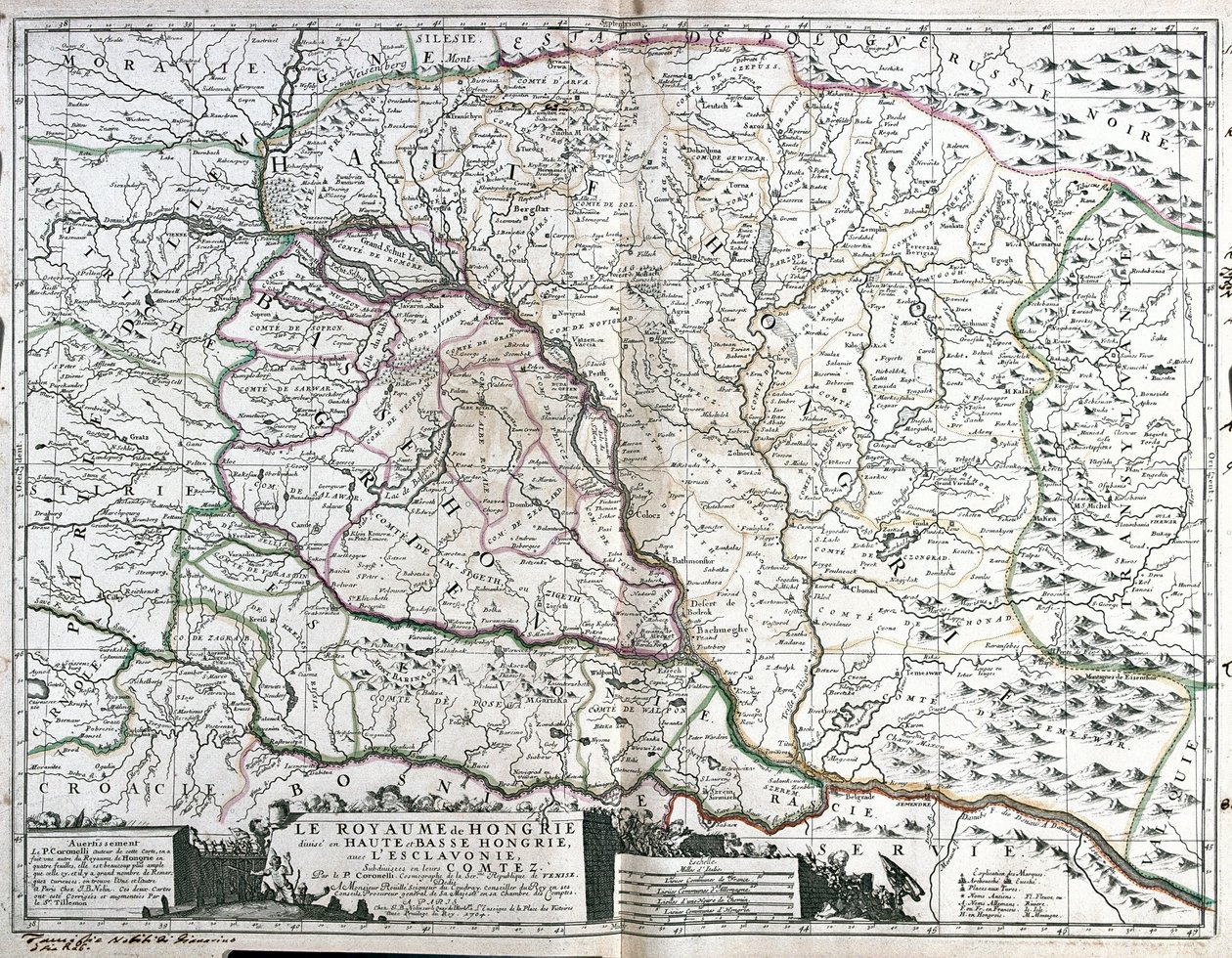 Kart over kongeriket Ungarn (gravering av Jean Baptiste Nolin