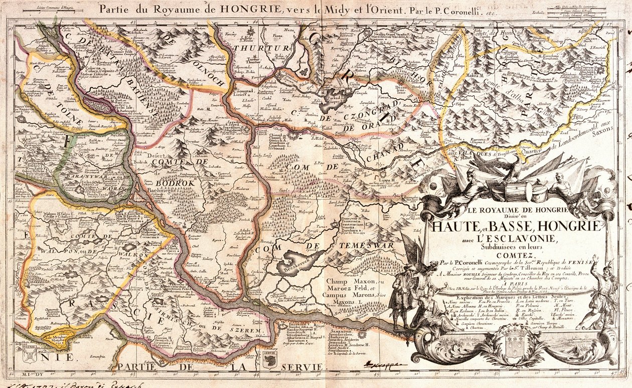 Kart over den orientalske delen av kongeriket Ungarn (gravering av Jean Baptiste Nolin