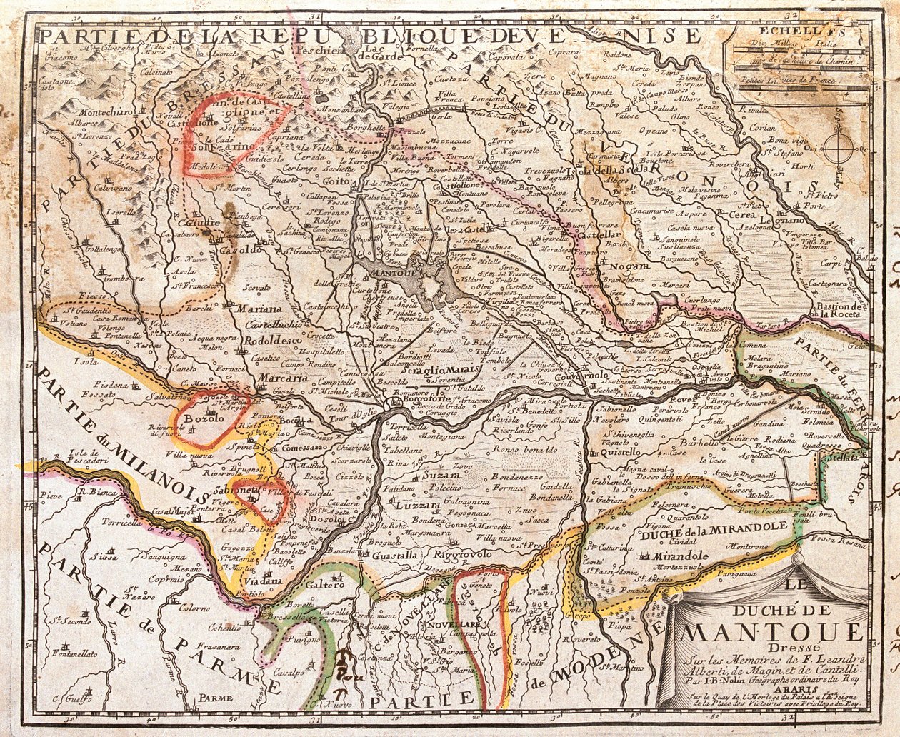 Kart over provinsen Mantova (Italia) (Gravering av Jean Baptiste Nolin