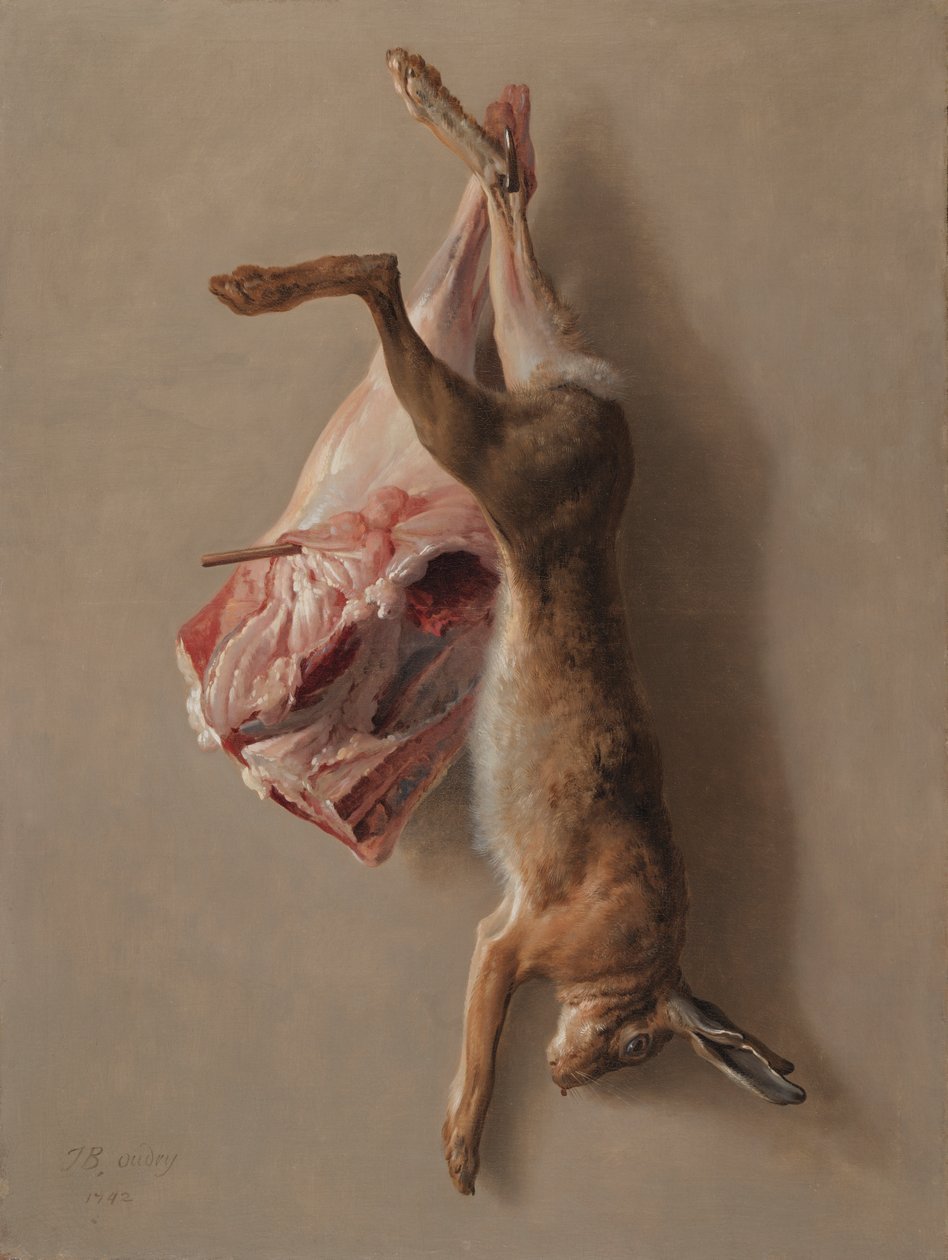 En hare og et lammelår av Jean Baptiste Oudry