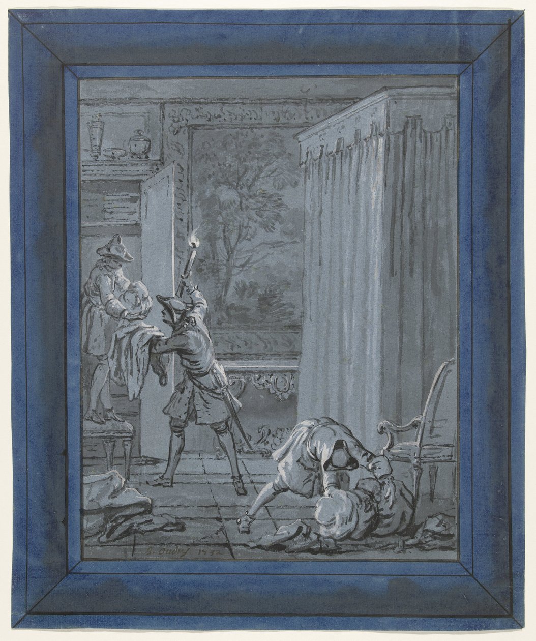 Ektemannen, kona og tyven / Le Mari, la Femme et le Voleur Illustrasjoner for fabler av Jean de La Fontaine (serietittel) av Jean Baptiste Oudry