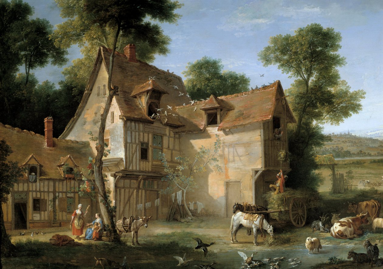 Detalj Gård. Maleri av Jean Baptiste Oudry (1686-1755) 1750 Søn. 1,3x2,12 m av Jean Baptiste Oudry