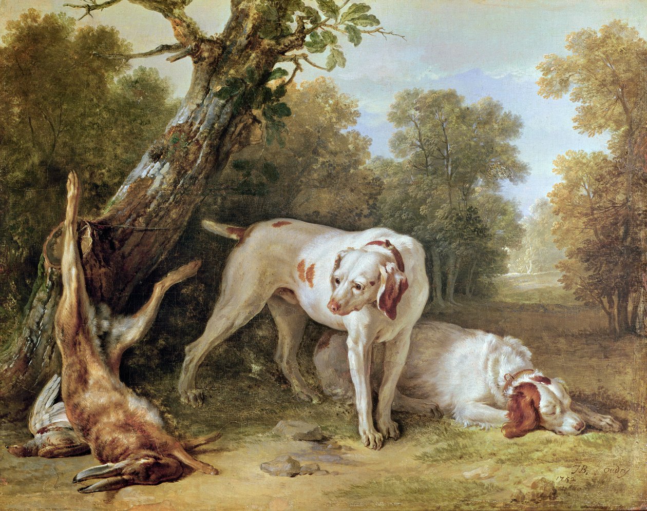 Hund og hare av Jean Baptiste Oudry