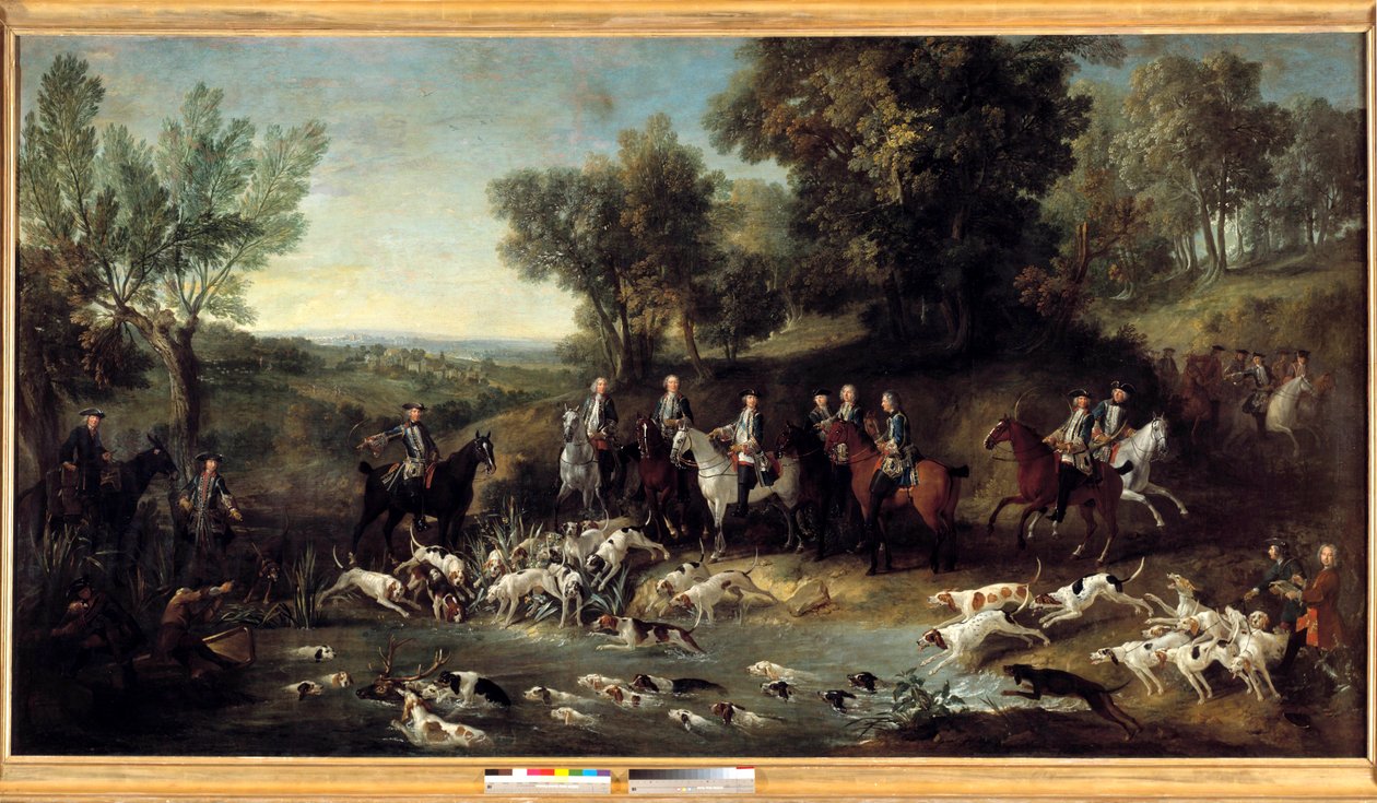 Kong Ludvig XV jaktet hjort i skogen Saint Germain i 1730 Maleri av Jean Baptiste Oudry (1686-1755) 1730 Toulouse, Musee des Augustins av Jean Baptiste Oudry