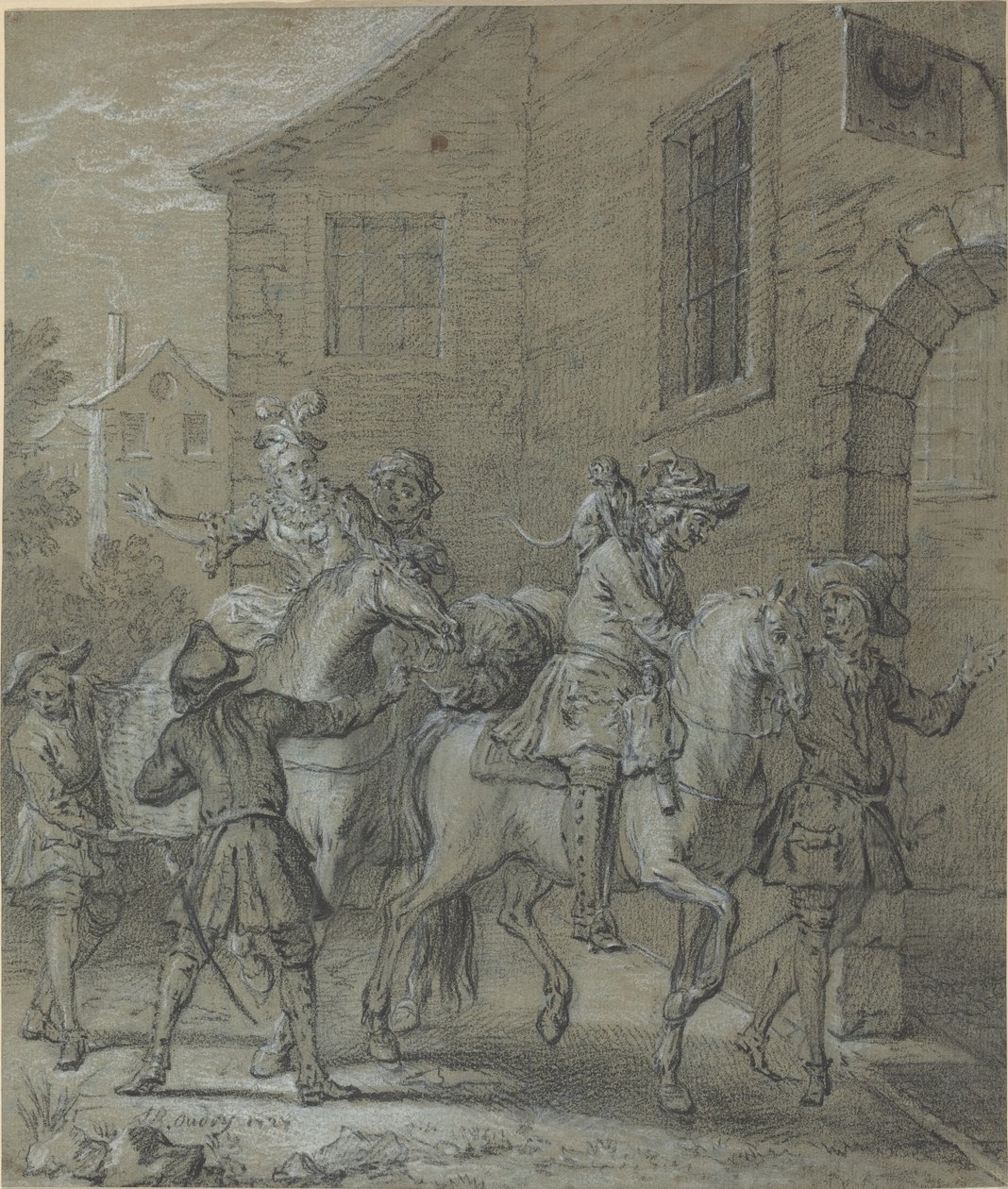 Operatørens ankomst i hotellbransjen av Jean Baptiste Oudry