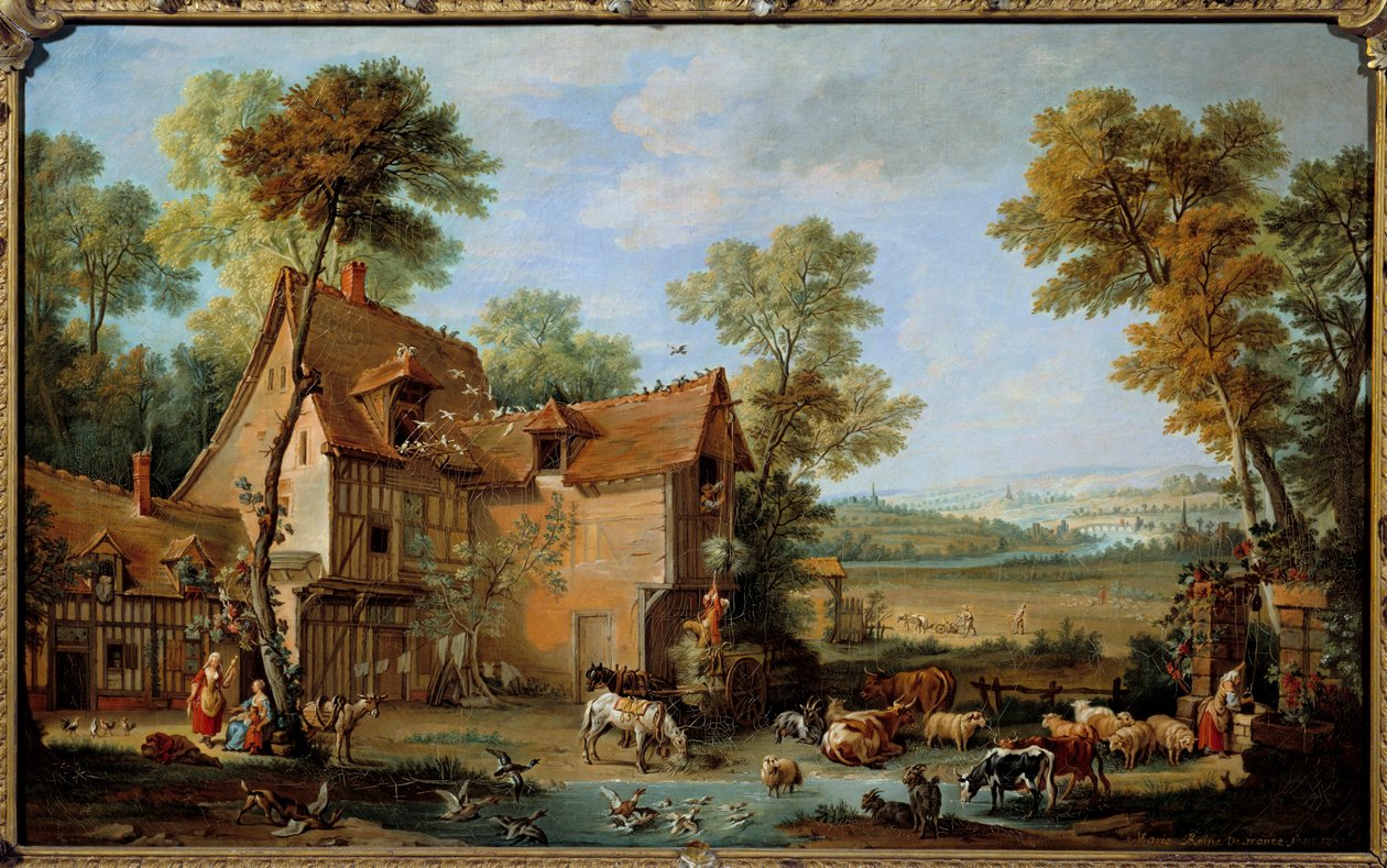 Gårdsmaleriet av Jean Baptiste Oudry (1686-1755) 1753 av Jean Baptiste Oudry