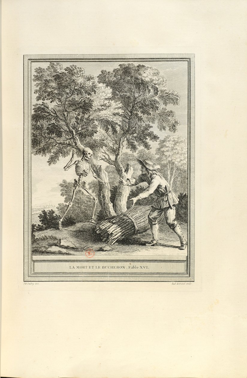La mort et le bûcheron Døden og vedhoggeren, 1755. av Jean Baptiste Oudry