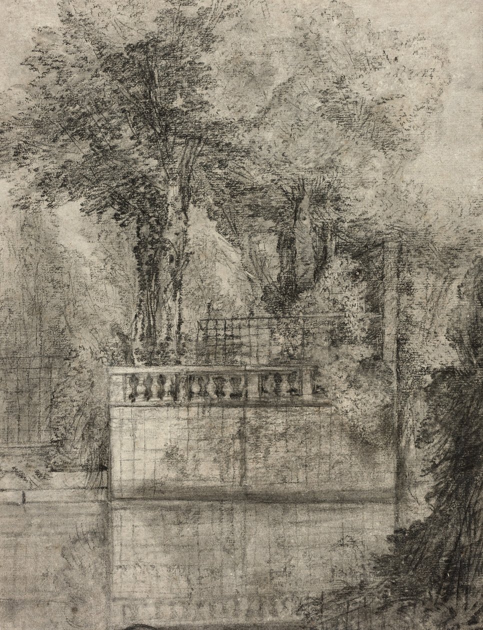 Gitterarbeid og reflekterende basseng ved Arcueil, 1744-47 av Jean Baptiste Oudry