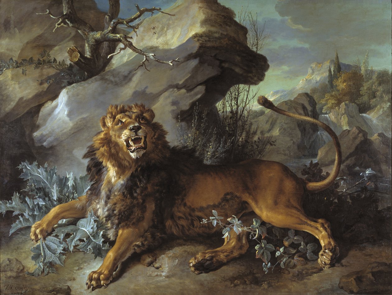 Løven og fluen, 1732 av Jean Baptiste Oudry