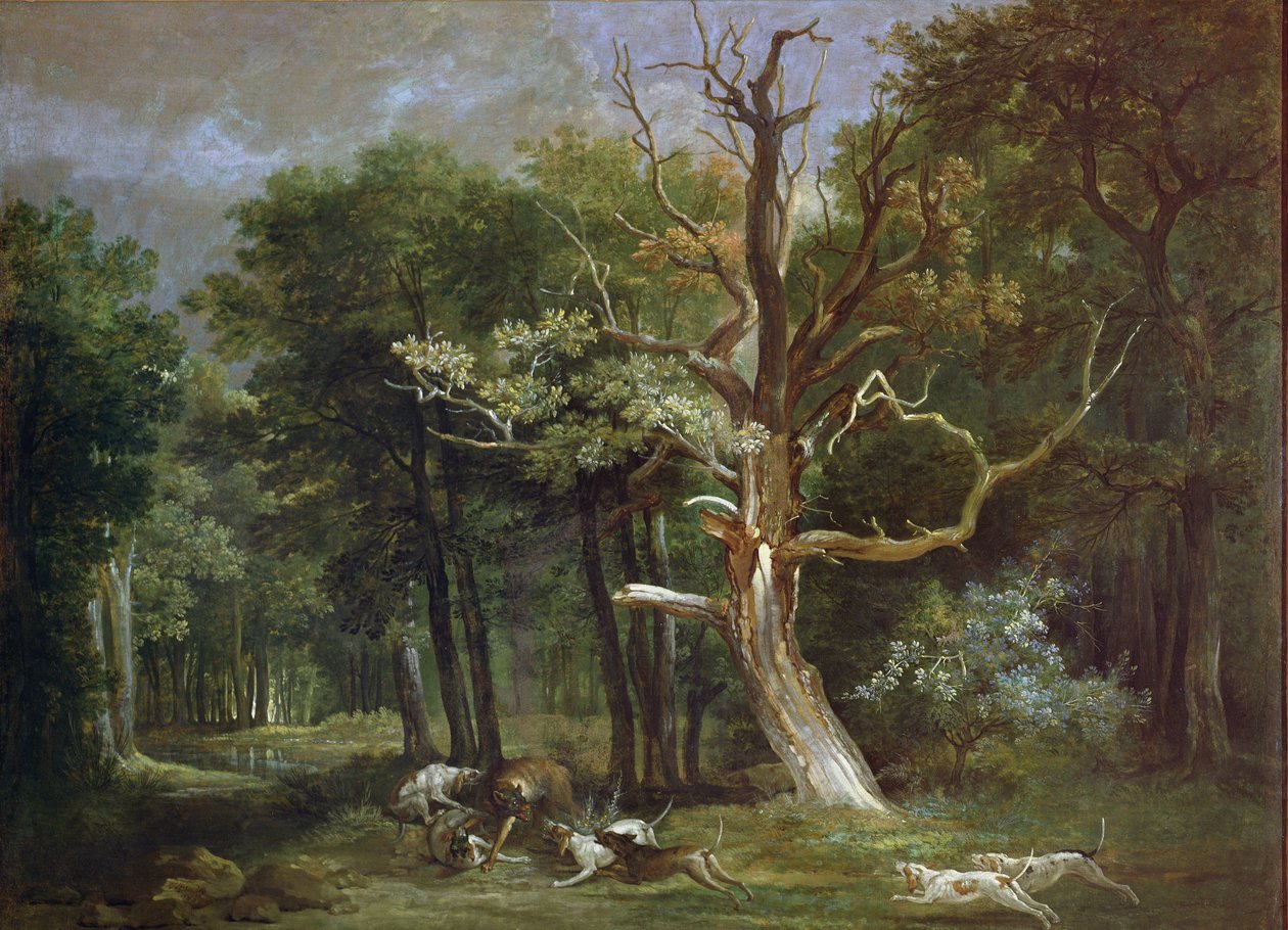 Ulvejakt i Saint-Germain-skogen, 1748 av Jean Baptiste Oudry