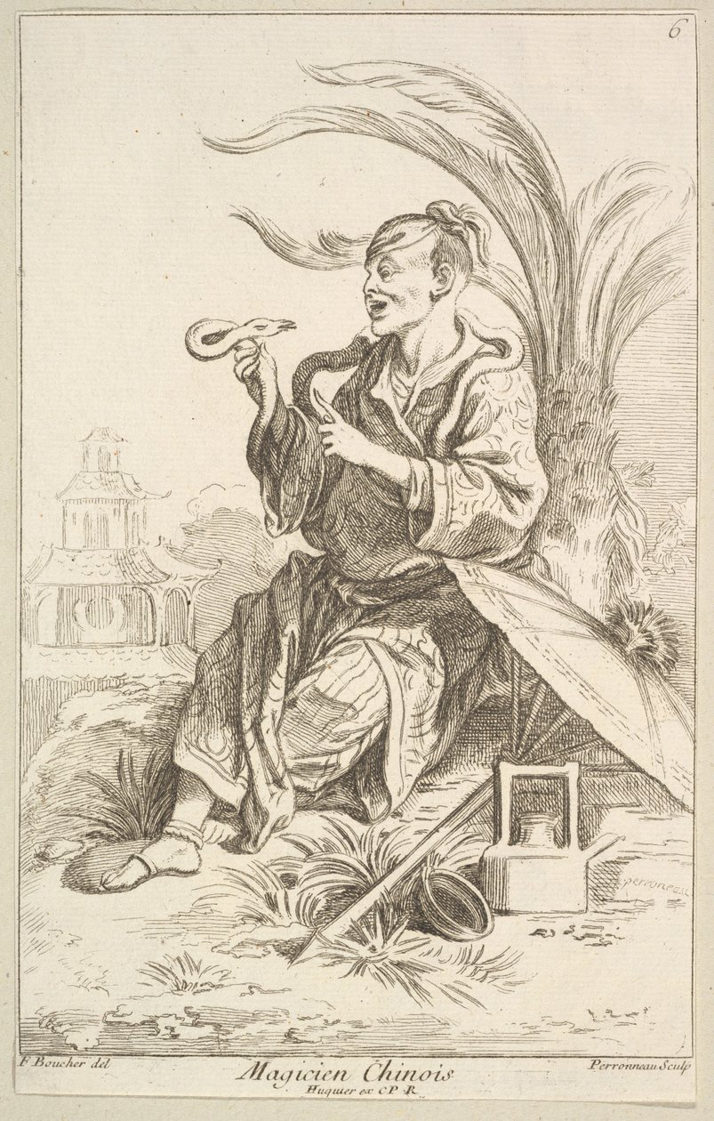Kinesisk tryllekunstner, 1738-45. av Jean Baptiste Perronneau