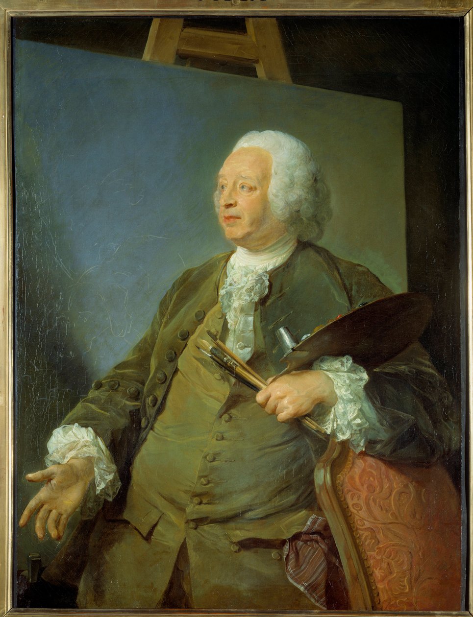 Portrett av maleren Jean Baptiste Oudry (1686-1755) Maleri av Jean-Baptiste Perroneau (Jean Baptiste Perronneau) (1715-1783) 1700-tallet Søn 1,31x1,05 m av Jean Baptiste Perronneau