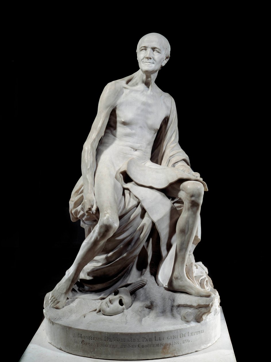 Francois-Marie Arouet dit Voltaire nu (1694-1778) Marmorskulptur av Jean-Baptiste Pigalle (1714-1785) 1776 Søn. 1,5 m Paris, Louvre-museet av Jean Baptiste Pigalle