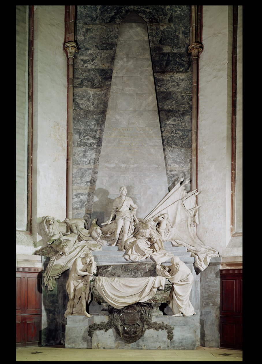Graven til marskalk Maurice de Saxe (1696-1750) 1756-77 (marmor) av Jean Baptiste Pigalle