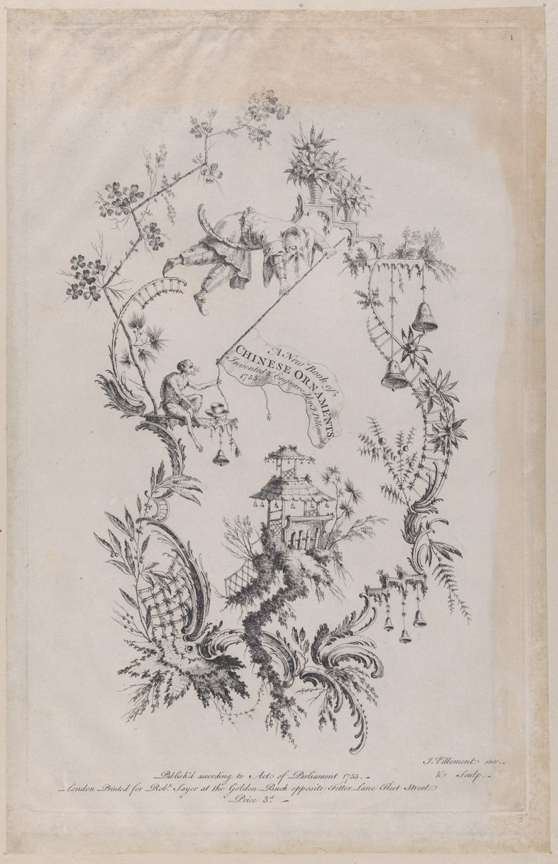 En ny bok med kinesiske ornamenter. Oppfunnet og gravert av J. Pillement, 1755., av Jean Baptiste Pillement