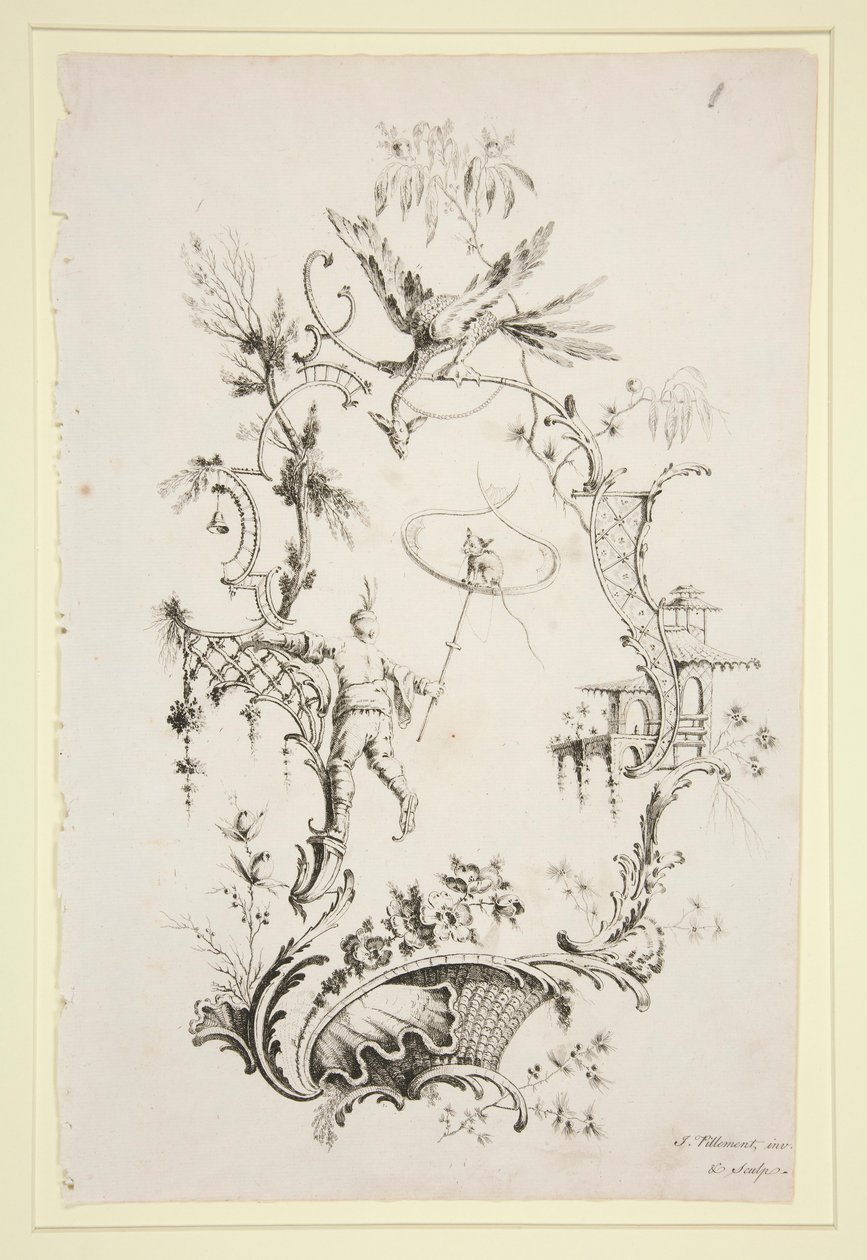Bok med kinesiske ornamenter, 6 ark av Jean Baptiste Pillement