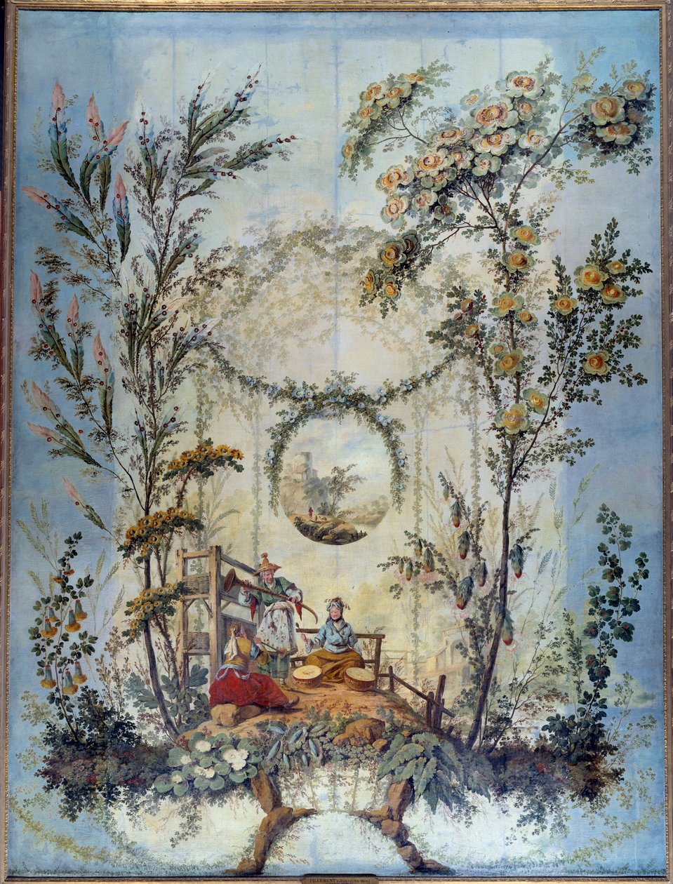 Chinoiserie: Dekorativt panel som representerer en kinesisk scene, regissert av Jean Pillement (1728-1808) av Jean Baptiste Pillement