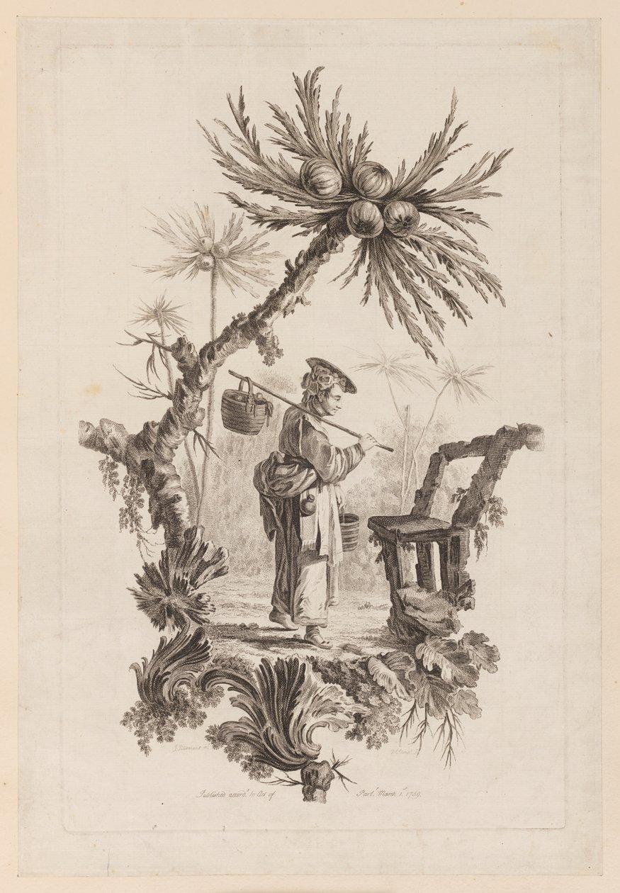 Figur med kurv under gren av Jean Baptiste Pillement